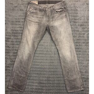 Polo Ralph Lauren Jeans Men 33x32 Button Fly Vtg Straight Distressed Grey Cotton